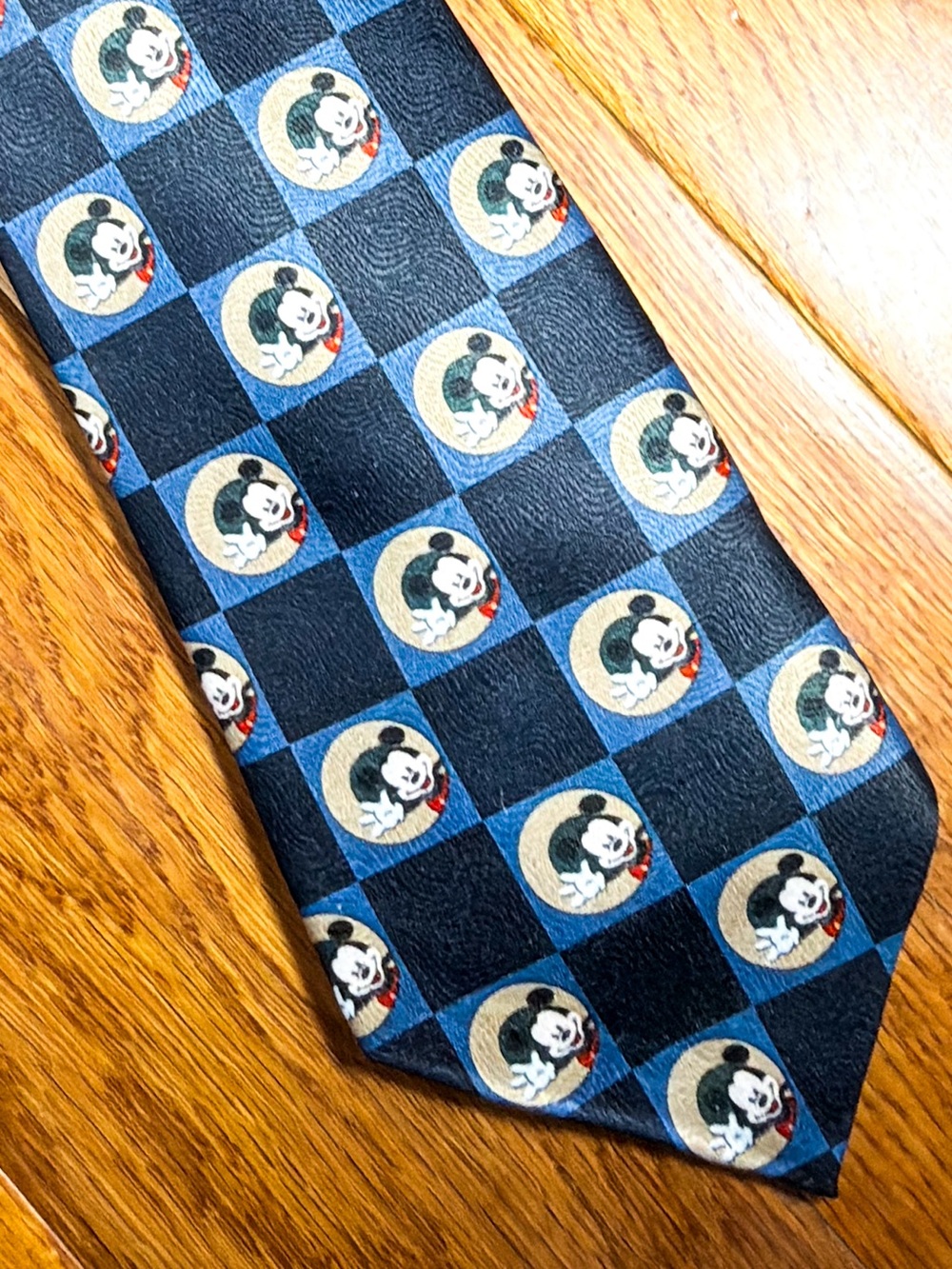 Vintage 90’s Disney’s Mickey Unlimited Navy & BlueMickey Mouse Checkered Tie